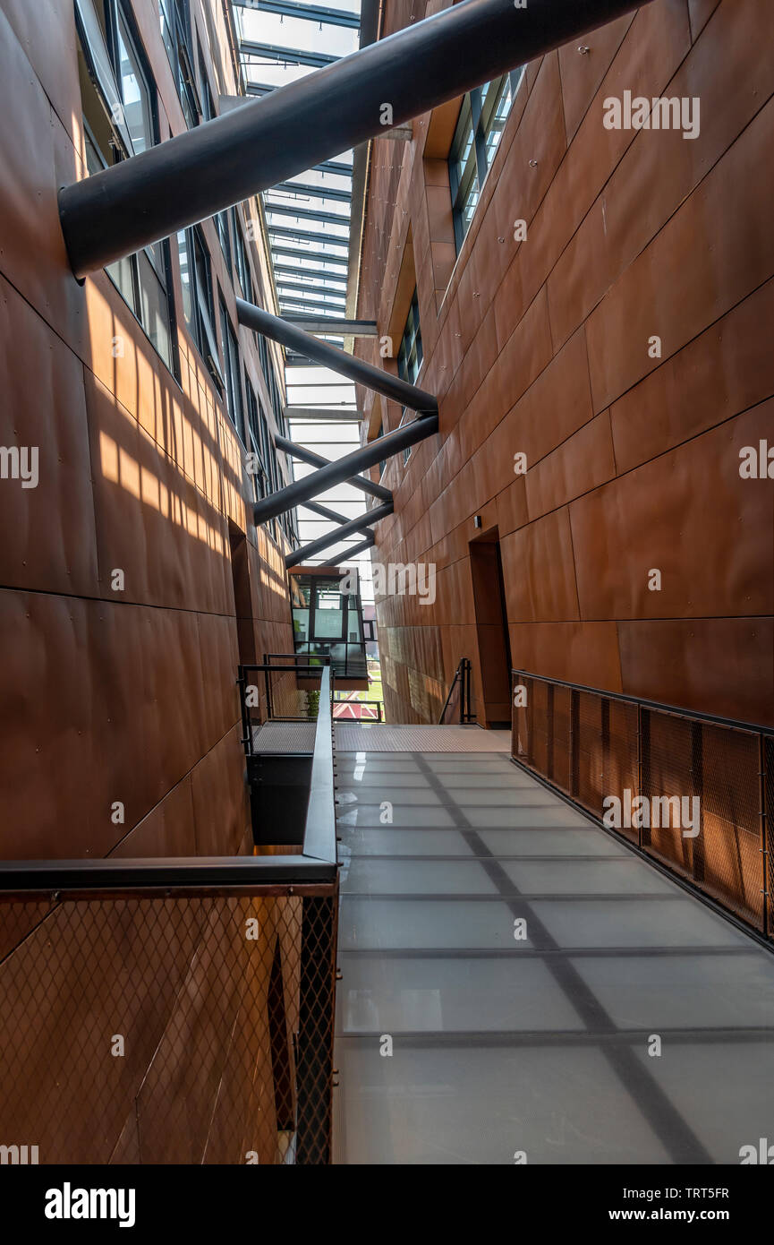 The European Solidarity Centre, Gdansk. About the Solidarity movement Lech Wałęsa forms - an independent trade union for Shipbuilders in Poland. Stock Photo