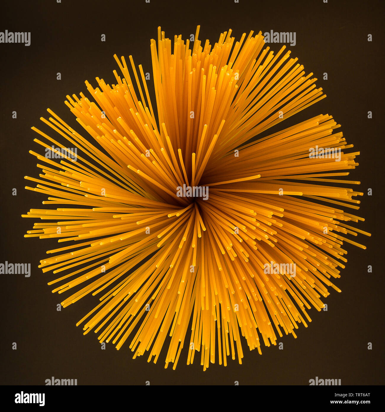 Spaghetti on a black background Stock Photo