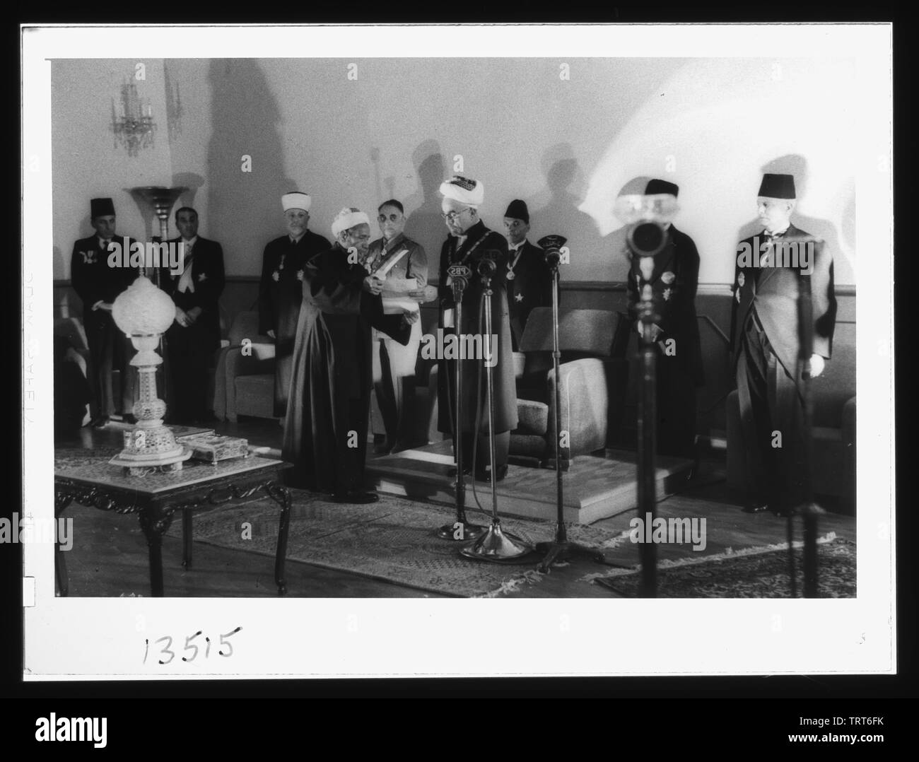 Coronation' of King Abdullah in Amman. Sheik handing King Abdullah