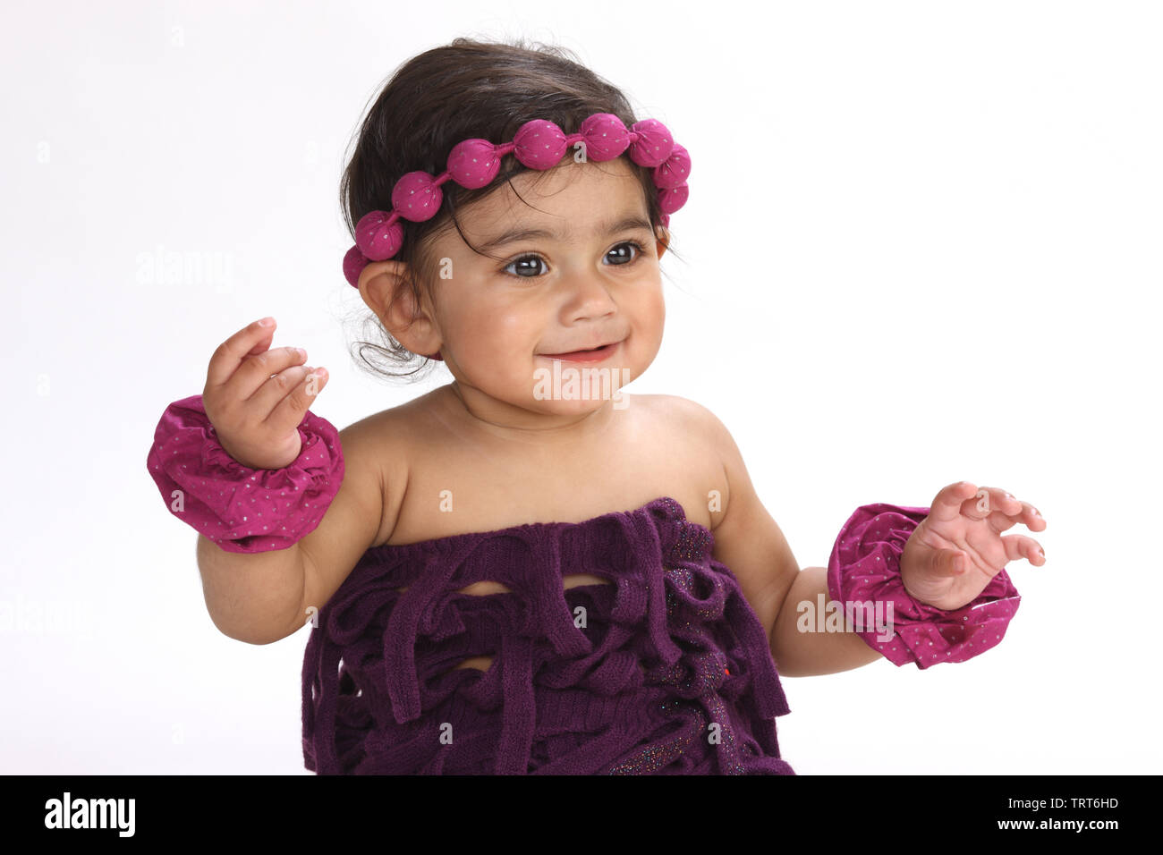 Baby girl in fancy dress costume Stock Photo