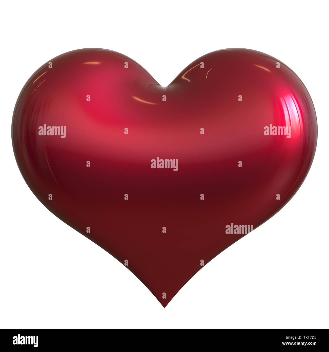 Heart shape Love symbol classic Valentine's Day icon red glossy ...