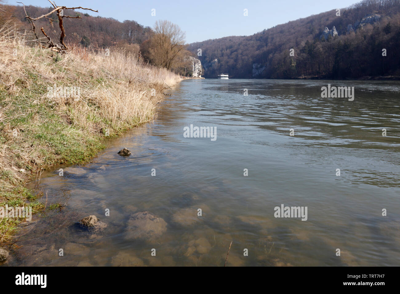 Danube breakthrough at Monastery Weltenburg in Kehlheim, Bavaria, Germany Stock Photo