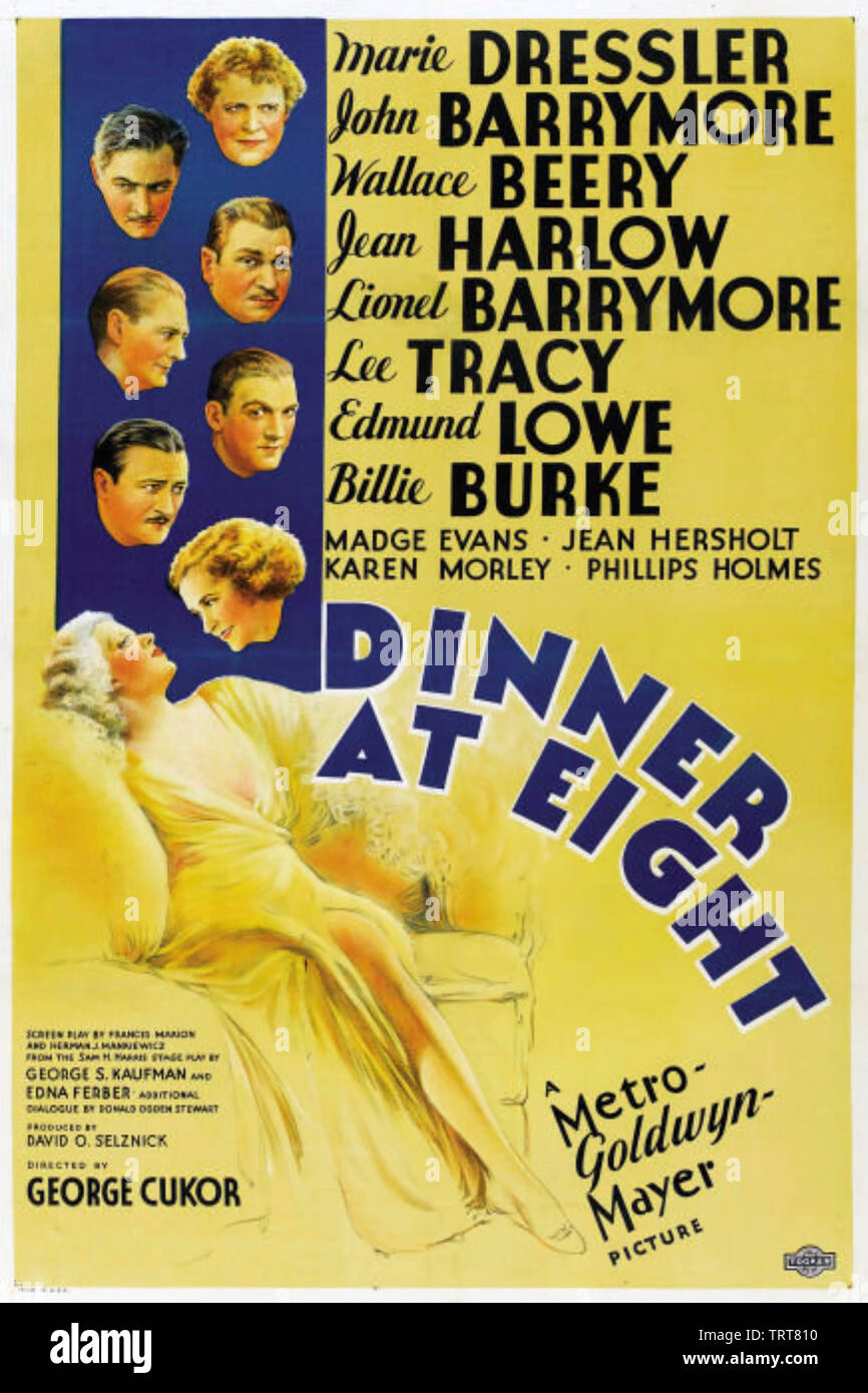 DINNER AT EIGHT 1933 MGM comedy with Jean Harlow and John Barrymore Stock Photo