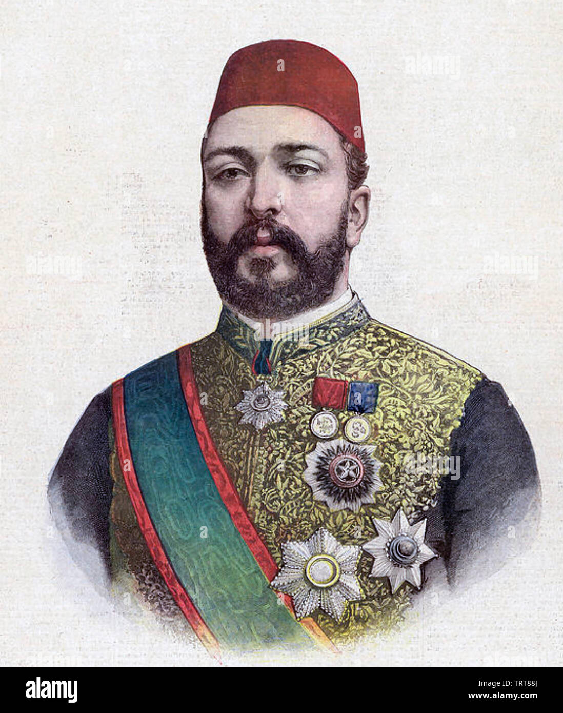 MOHAMMED TEWFIK PASHA (1852-1892) as Khedive of Egypt and Sudan Stock Photo