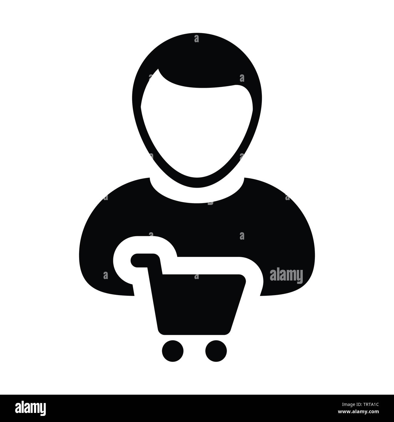 Avatar Icon Vector Male Customer Person Profile Symbol For Shopping In Glyph Pictogram 6514
