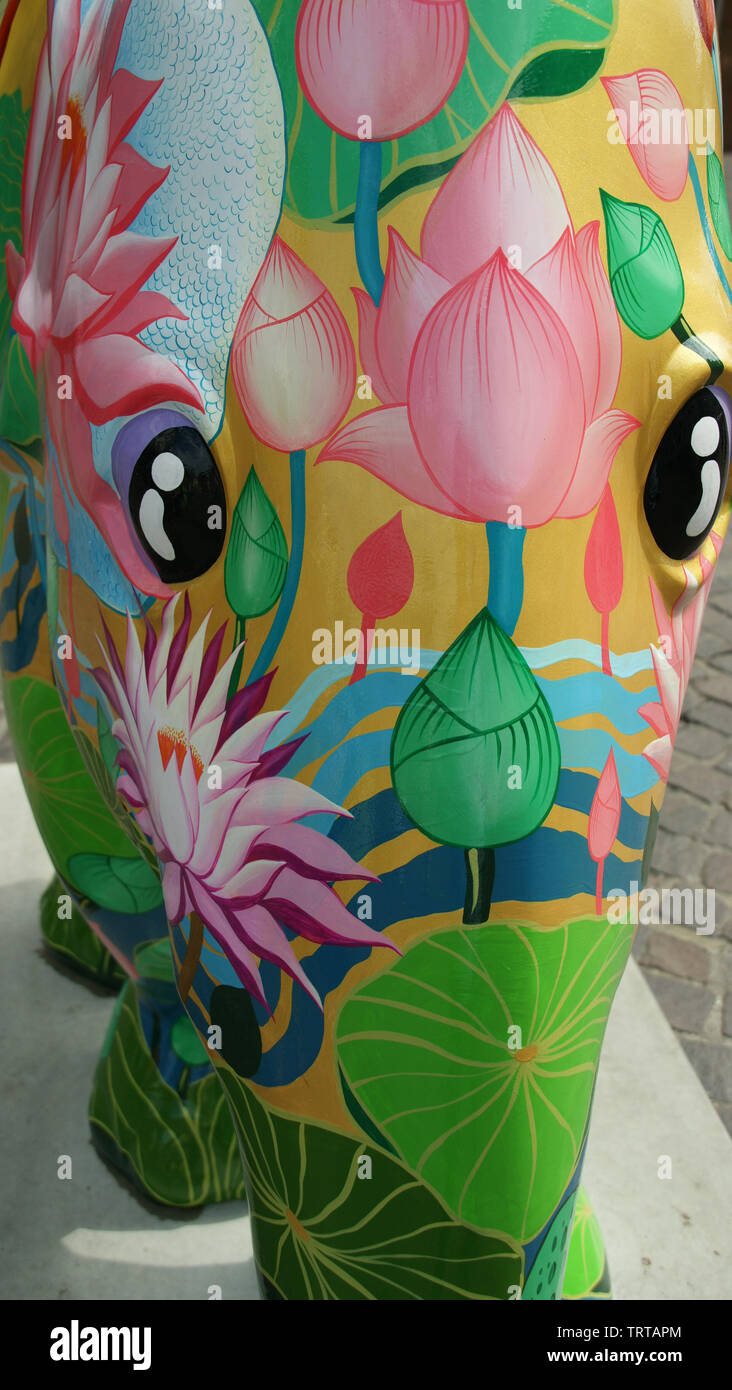 elephants street art Stock Photo