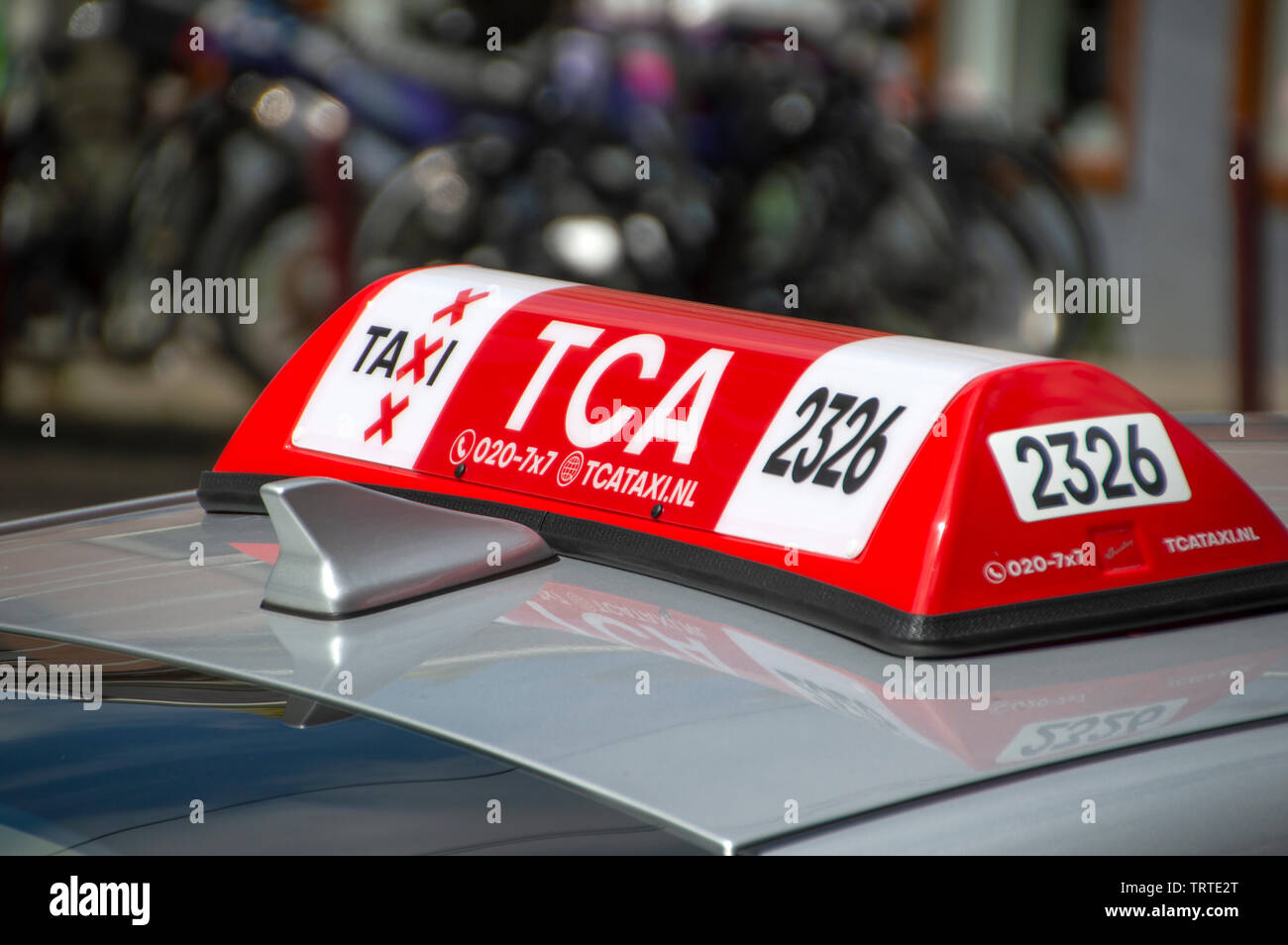 Close Up Of A TCA Taxi At Amsterdam The Netherlands 2019 Stock Photo
