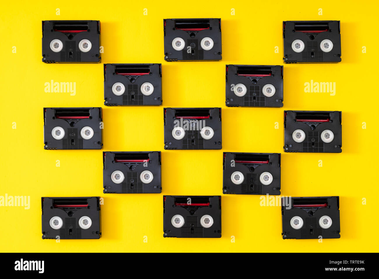 Vintage mini DV cassette tapes used for filming back in a day. Pattern
