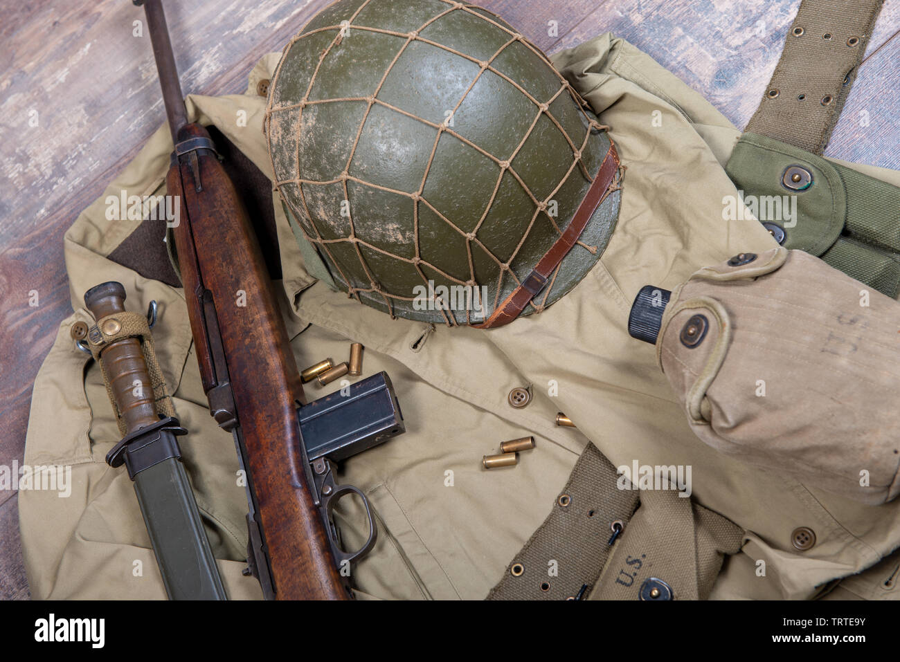 A World War Two Military American Equipment Stock Photo - Alamy