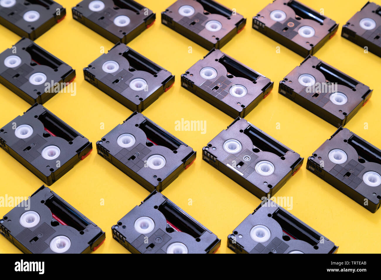 Vintage mini DV cassette tapes used for filming back in a day. Pattern
