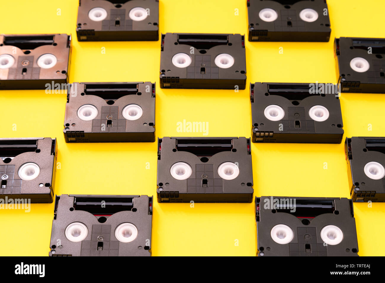 Vintage mini DV cassette tapes used for filming back in a day. Pattern