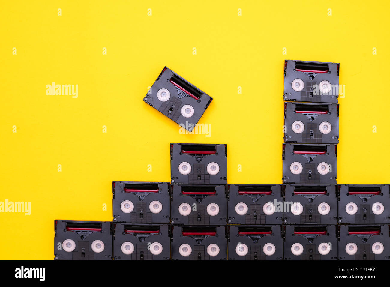 Vintage mini DV cassette tapes used for filming back in a day. Pattern