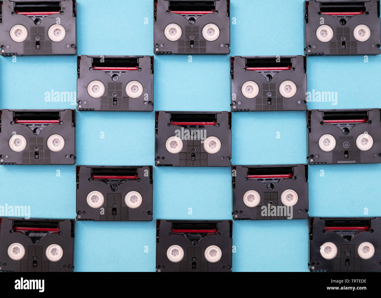 Vintage mini DV cassette tapes used for filming back in a day. Pattern