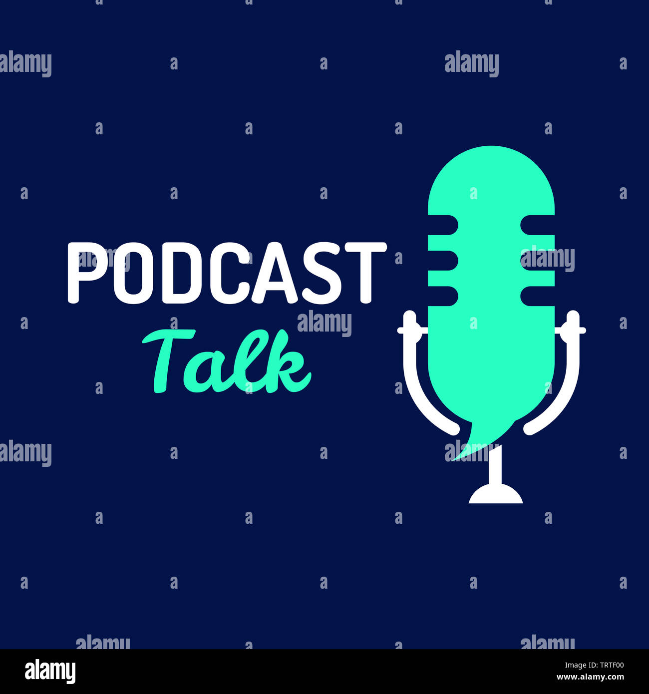 logo or icon podcast talk with light color,vector graphic Stock Photo