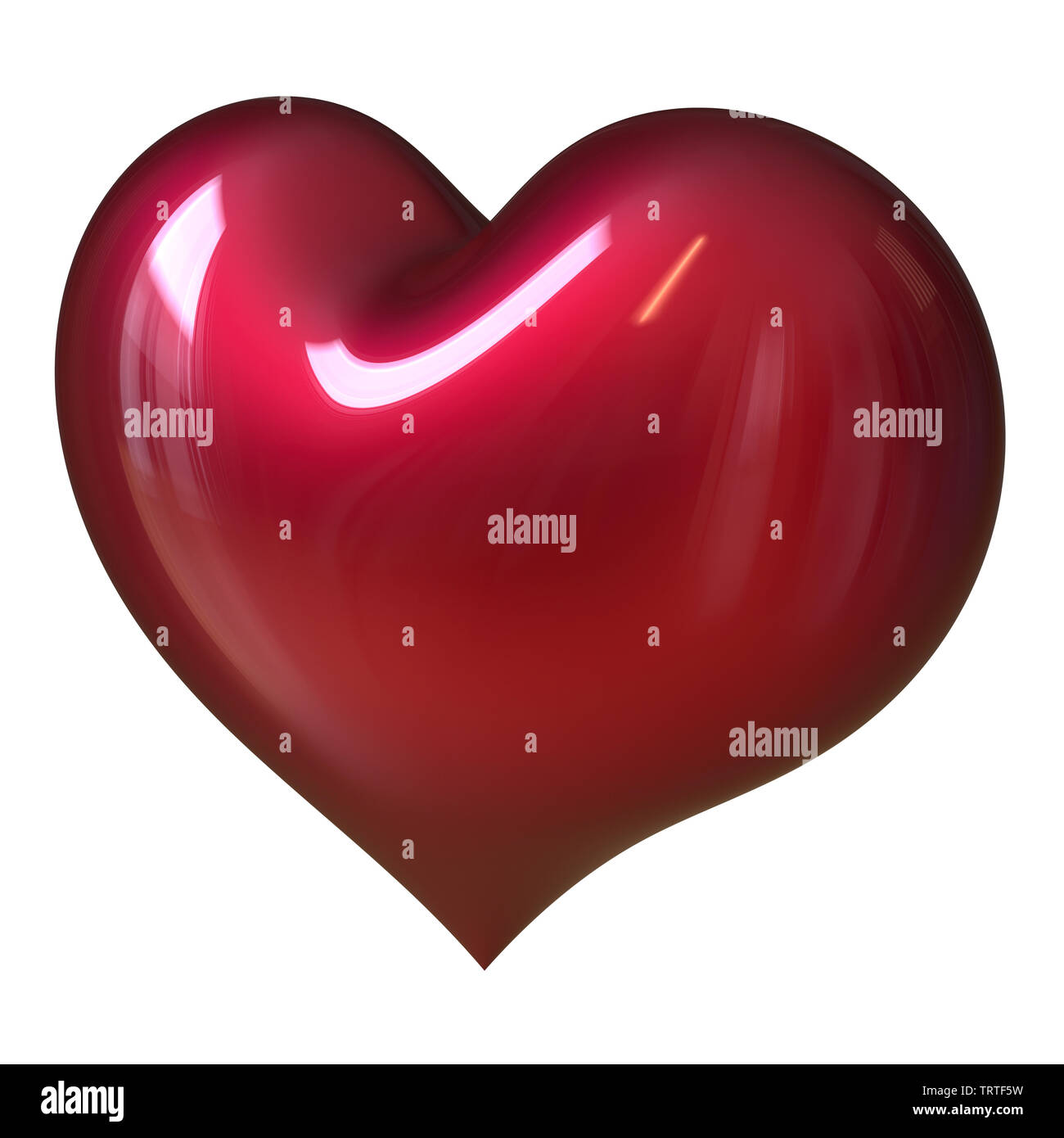 Heart shape Love symbol red glossy. Valentine greeting card design element.  Healthcare heartbeat icon concept. 3d illustration isolated Stock Photo -  Alamy