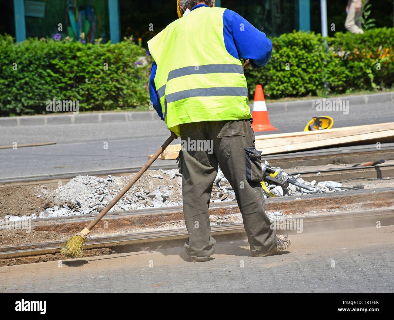Railroad construction man hi-res stock photography and images - Alamy
