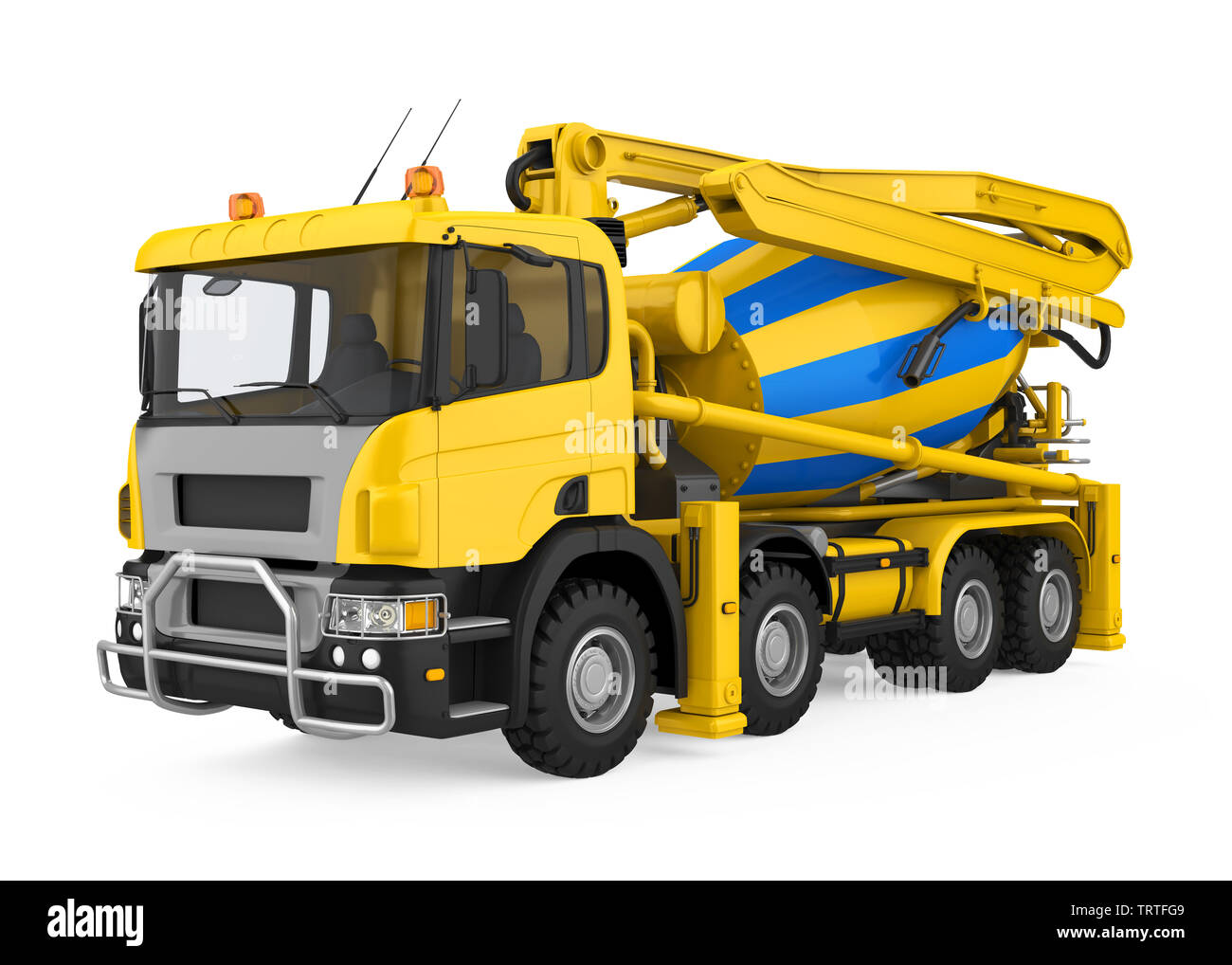 Yellow Concrete Mixer Truck Isolated Stock Photo Alamy