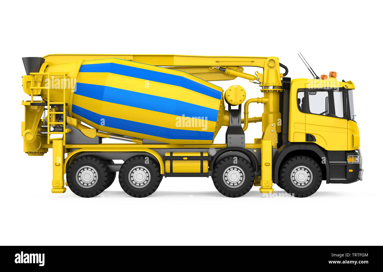 Yellow Concrete Mixer Truck Isolated Stock Photo Alamy