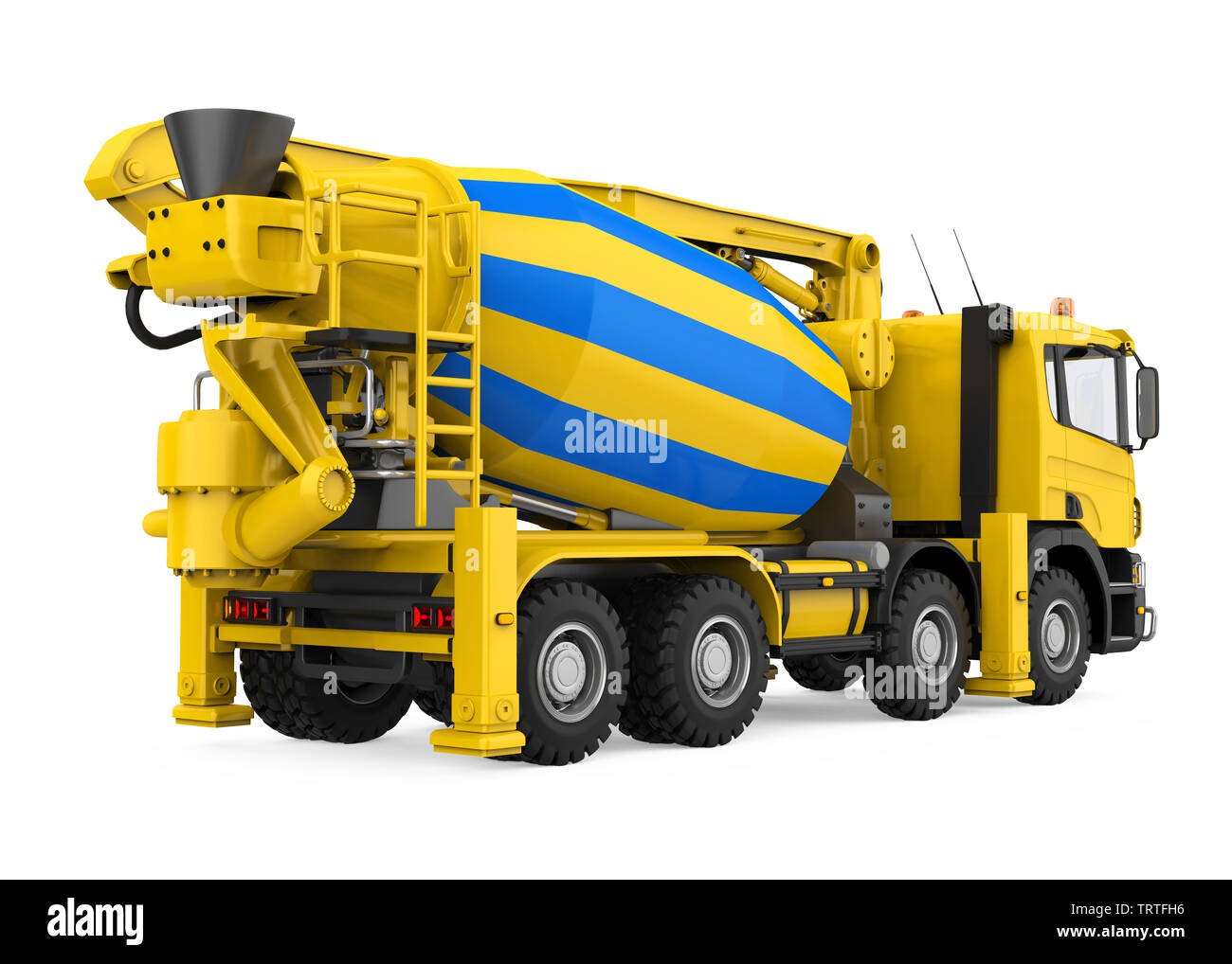 Yellow Concrete Mixer Truck Isolated Stock Photo Alamy