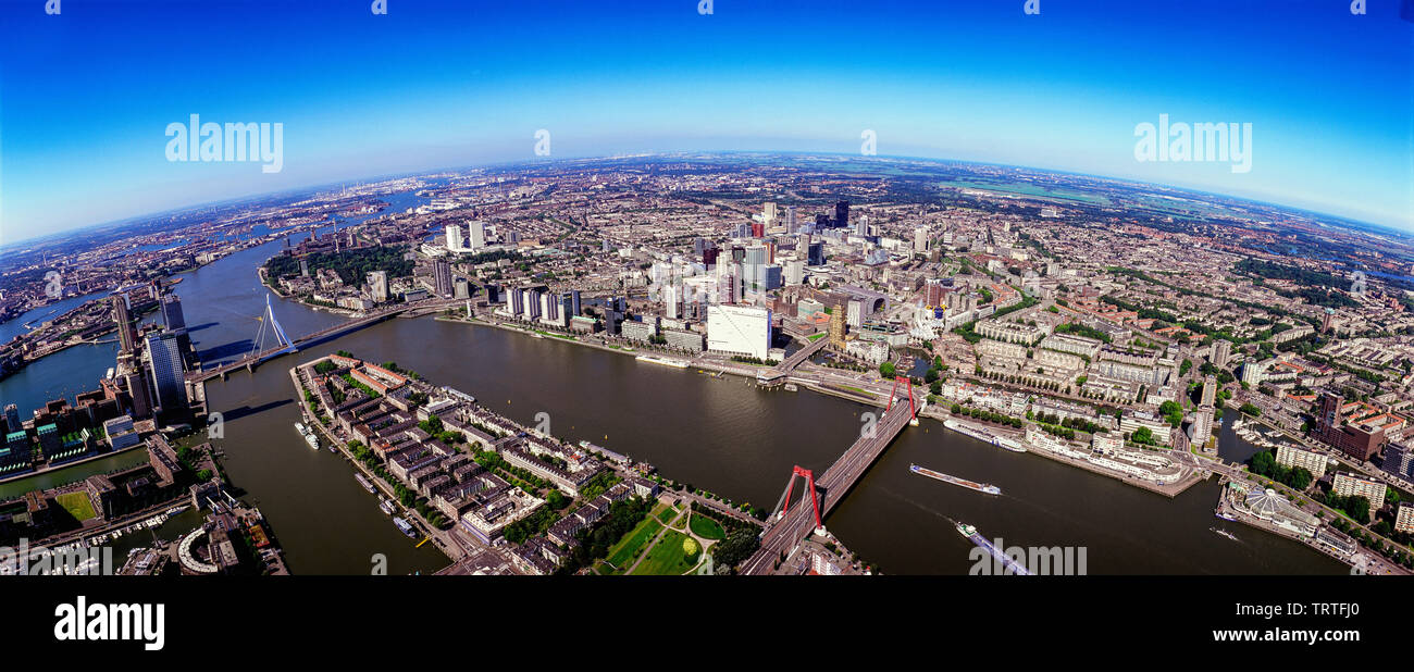 Panorama aerial of Rotterdam the Nehterlands Stock Photo