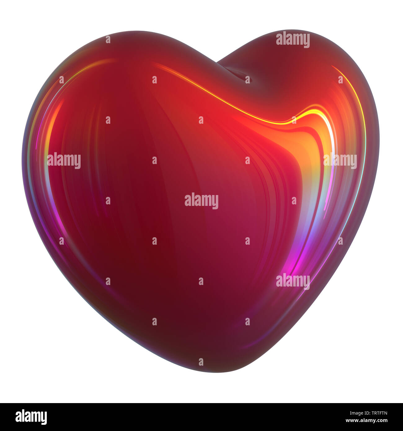 Heart shape Love symbol classic Valentine's Day icon red glossy ...