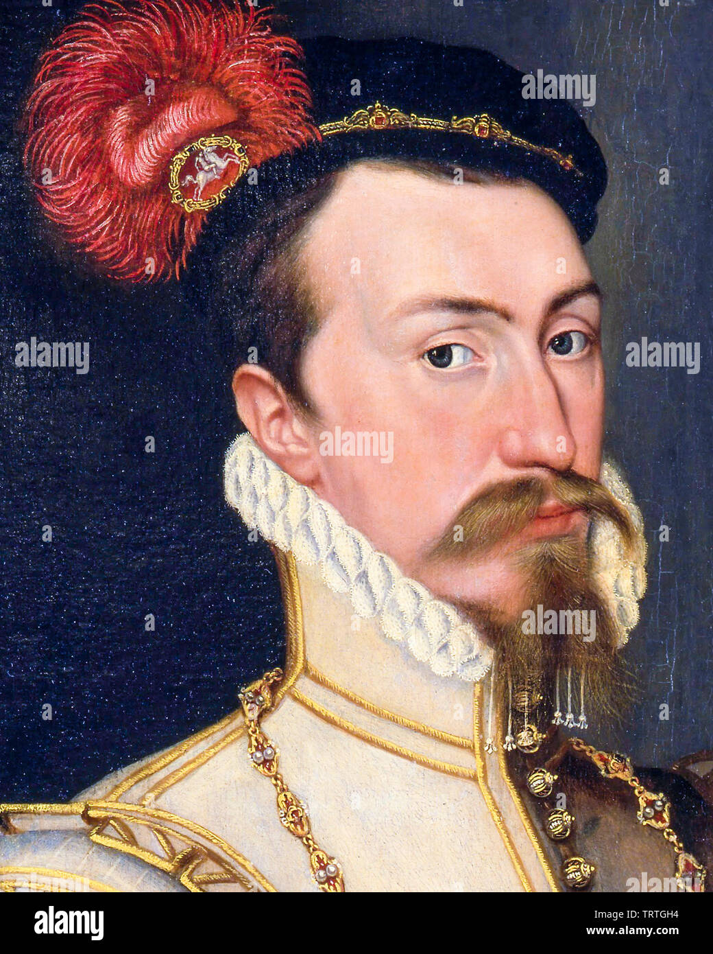 Robert Dudley, 1st Earl of Leicester, 1532-1588, portrait painting (detail), circa 1560 Stock Photo
