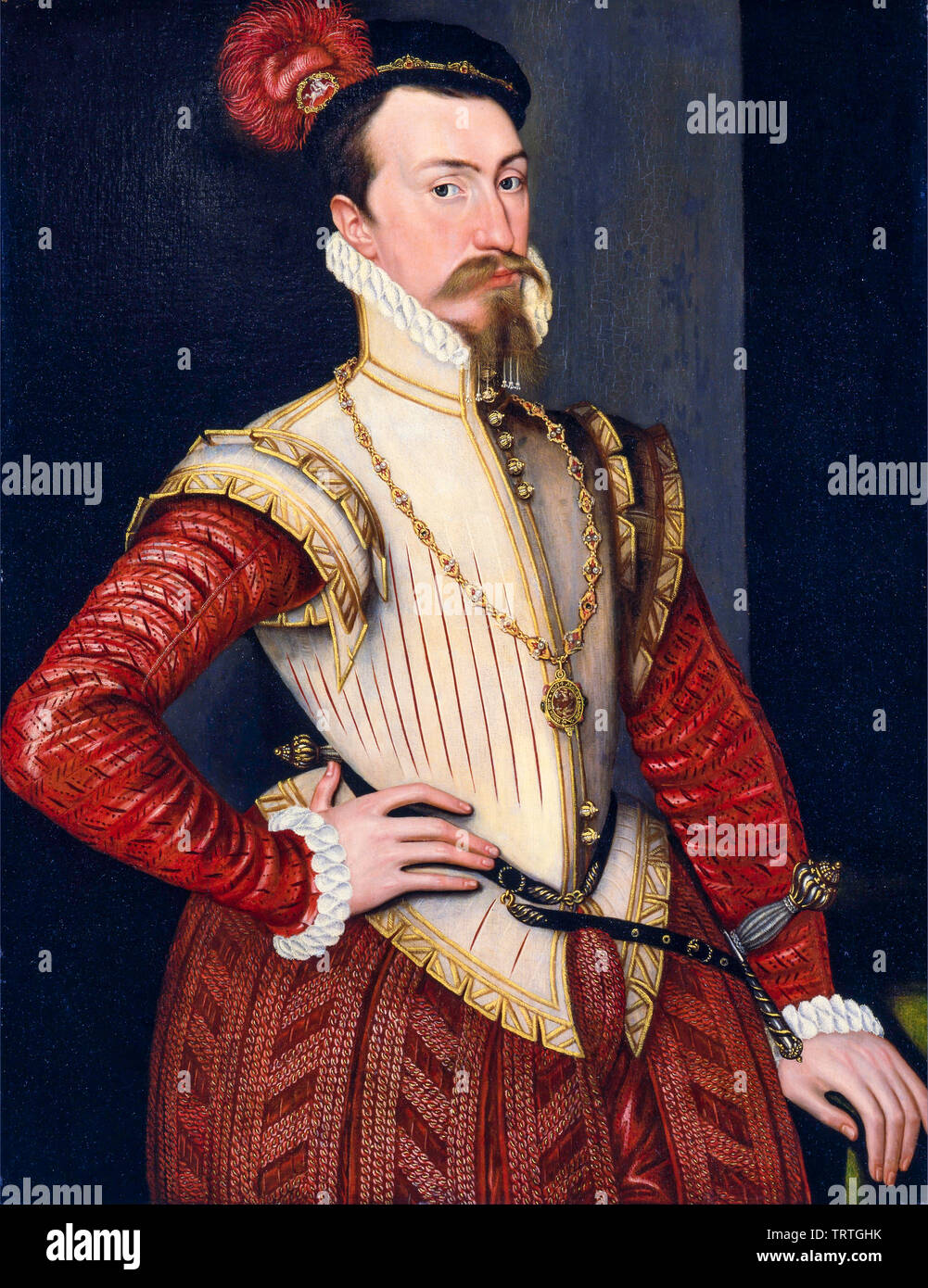 Robert Dudley, 1st Earl of Leicester, 1532-1588, portrait painting, circa 1560 Stock Photo
