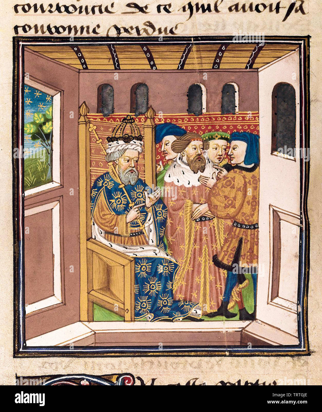 Charlemagne and his Barons, illustration, circa 1425 Stock Photo