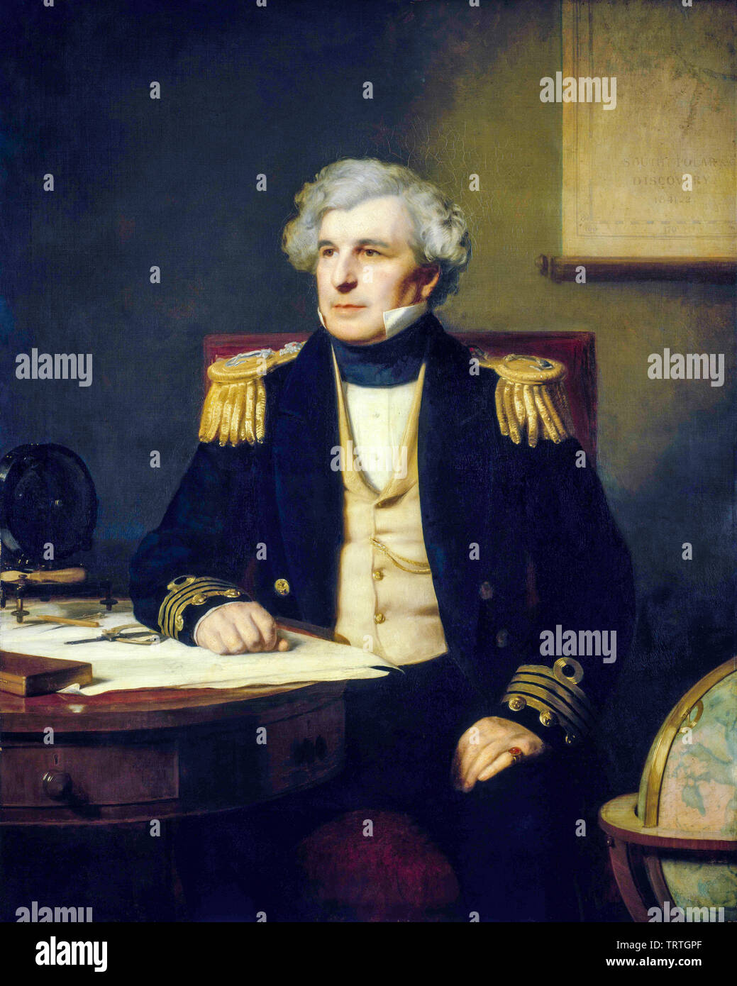 Captain Sir James Clark Ross, 1800-1862, portrait painting by Stephen Pearce, 1871 Stock Photo