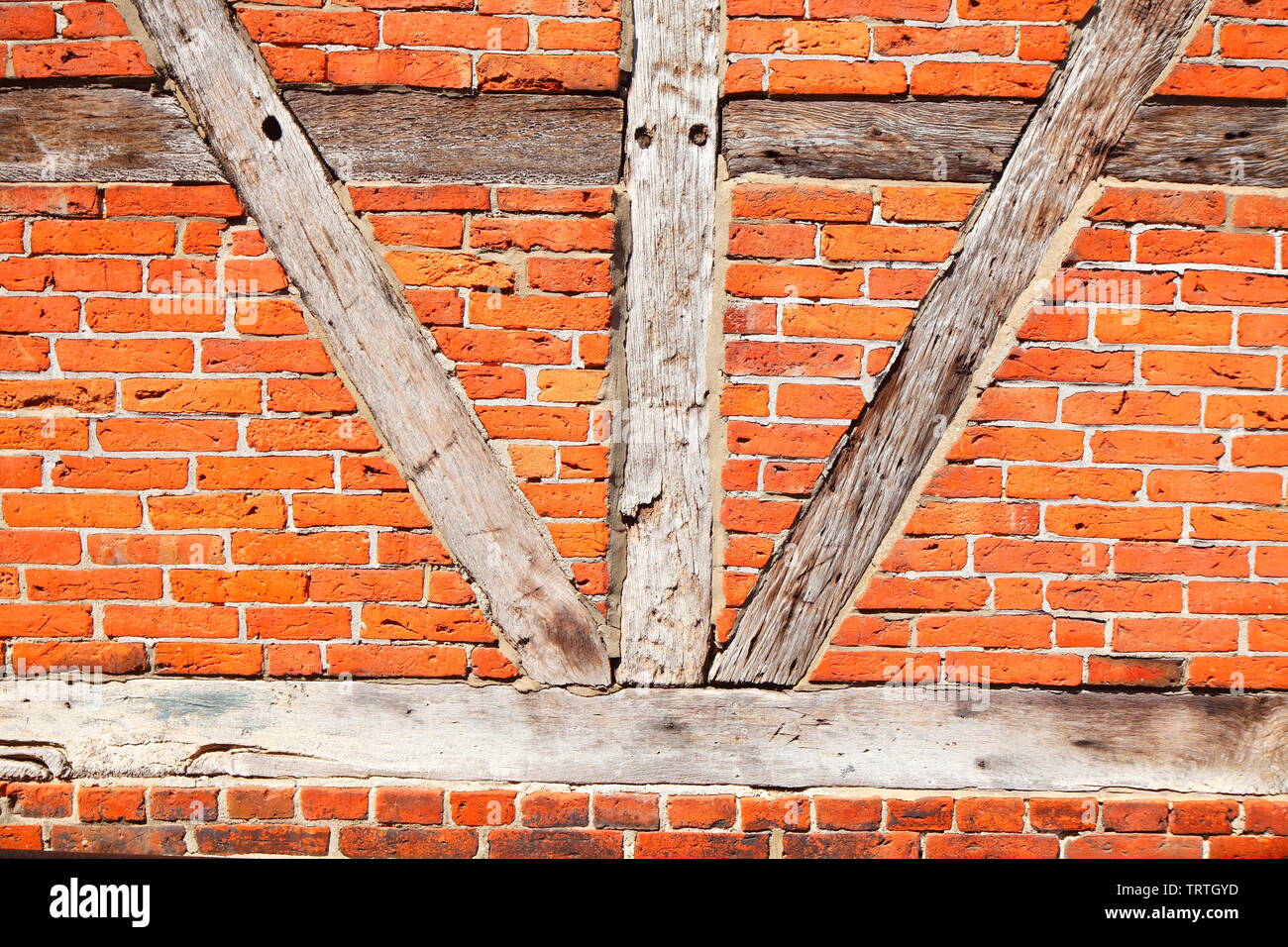 Brick wall with timber beam, Eutin, Holstein Switzerland,  Schleswig-Holstein, Germany, Europe Stock Photo - Alamy