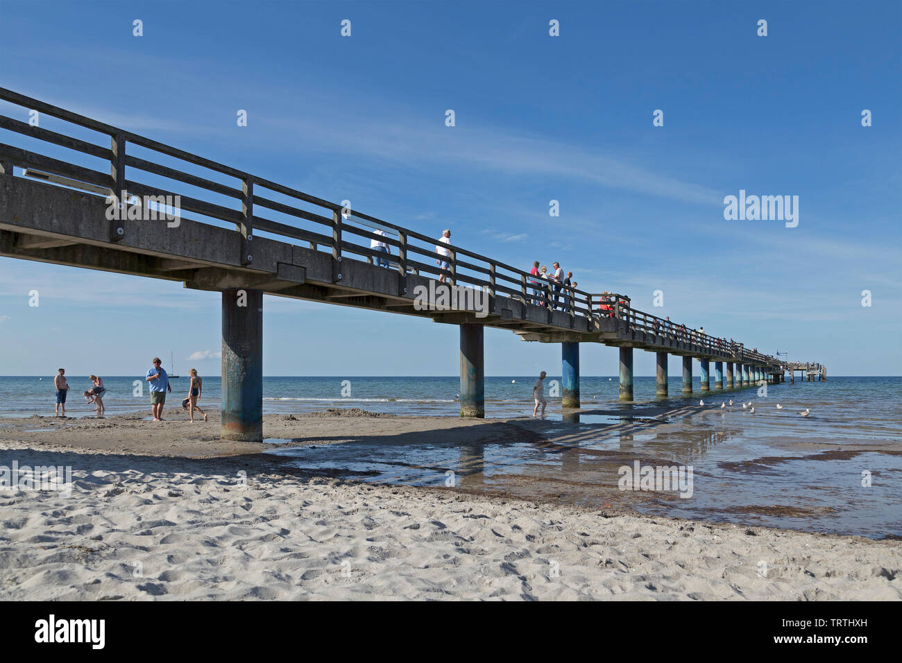 pier, beach, Boltenhagen, Mecklenburg-West Pomerania, Germany Stock Photo