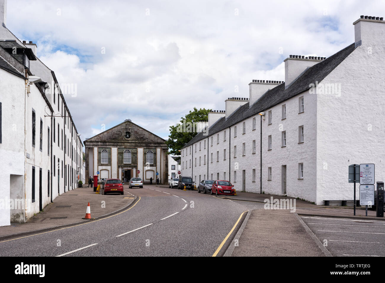 Inveraray, Scotland, UK - May 06, 2019: Main street of Inveraray, a town on Loch Fyne in Argyll and Bute, Scotland. Stock Photo