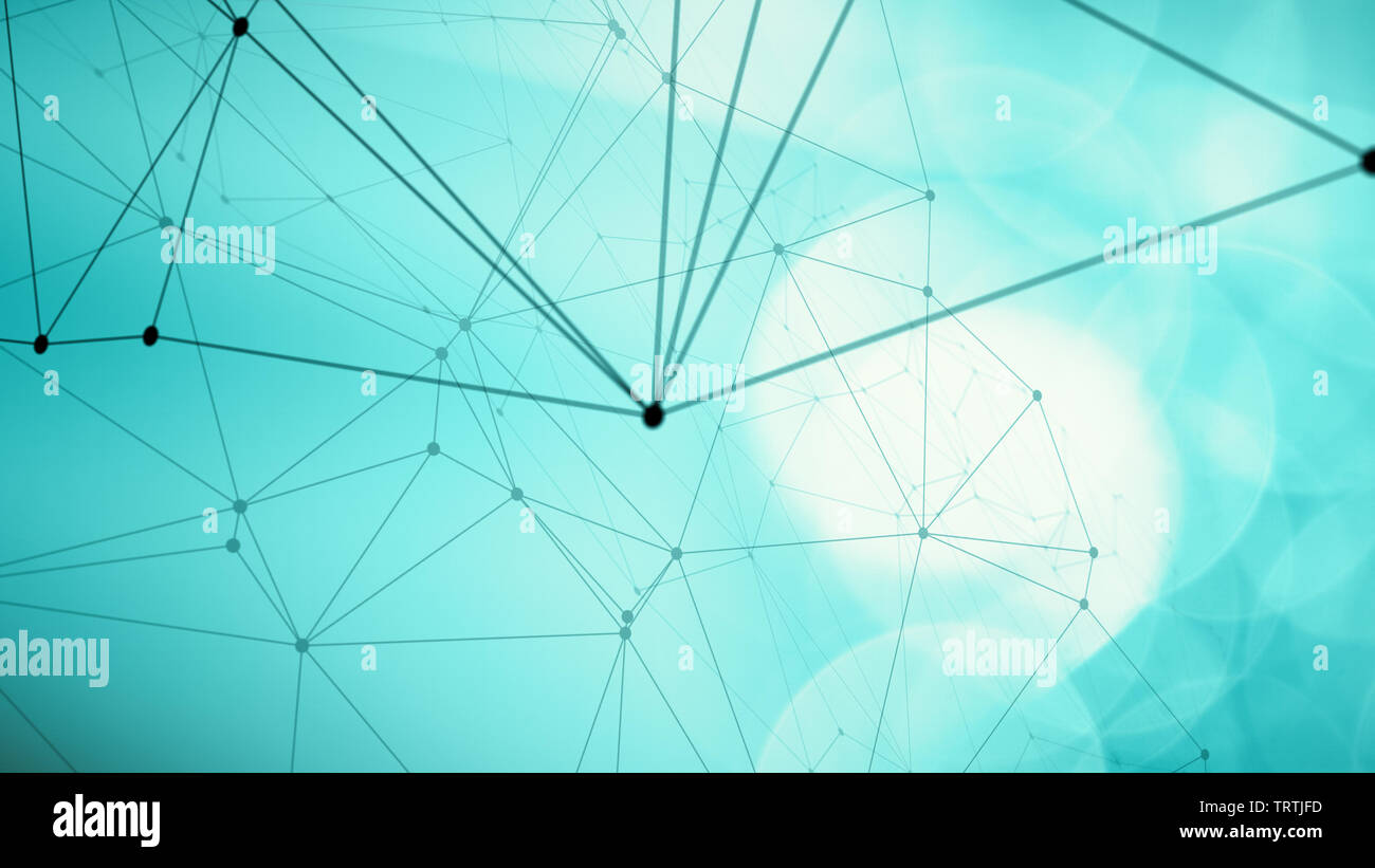 Digital wires connect the dots, creative graphic backgrounds Stock Photo