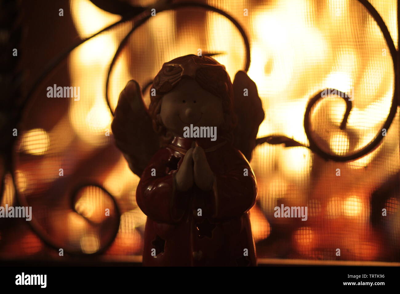 Fire scene texture with black background