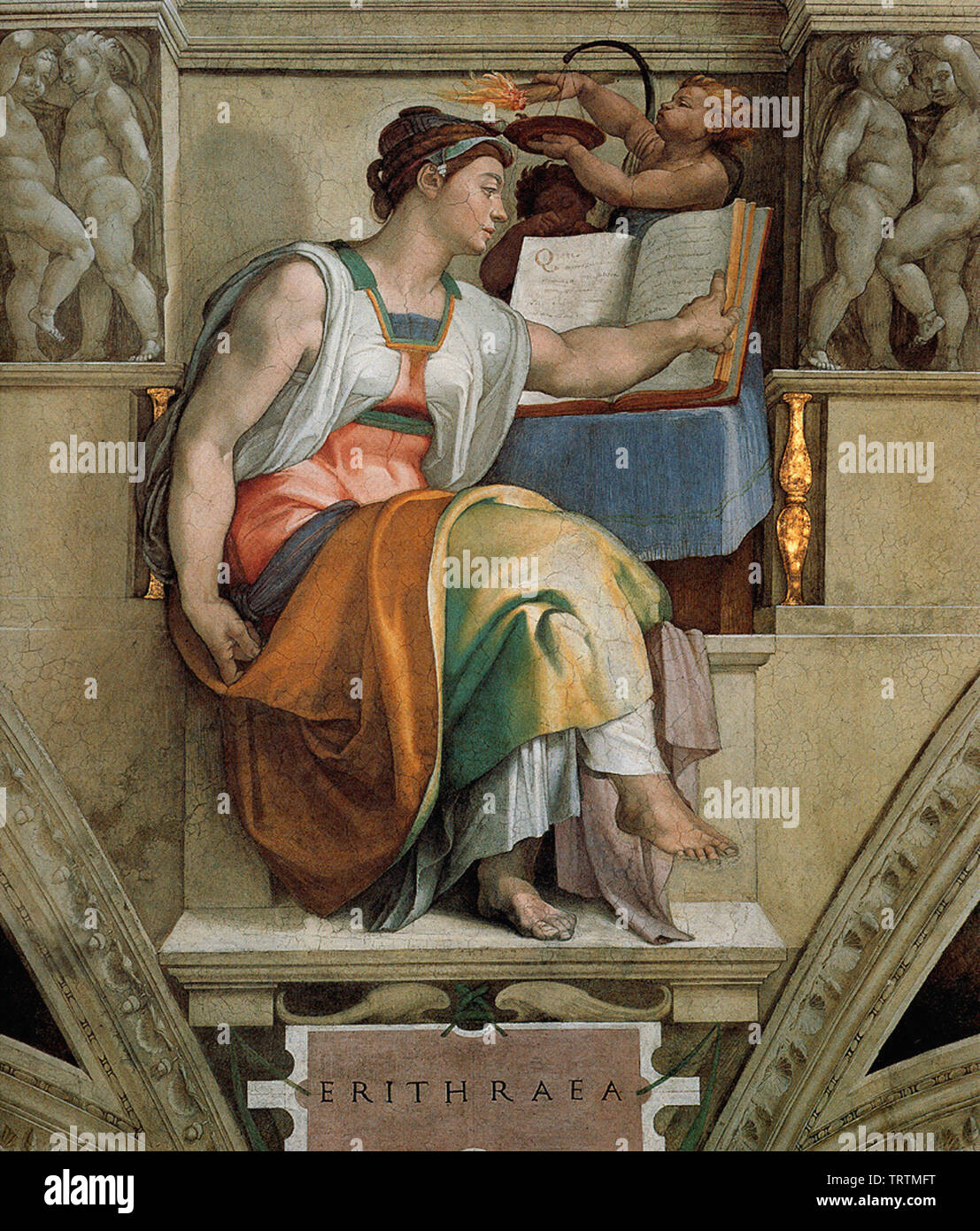 Michelangelo - Ceiling Sistine Chapel Sybils Erithraea 1508