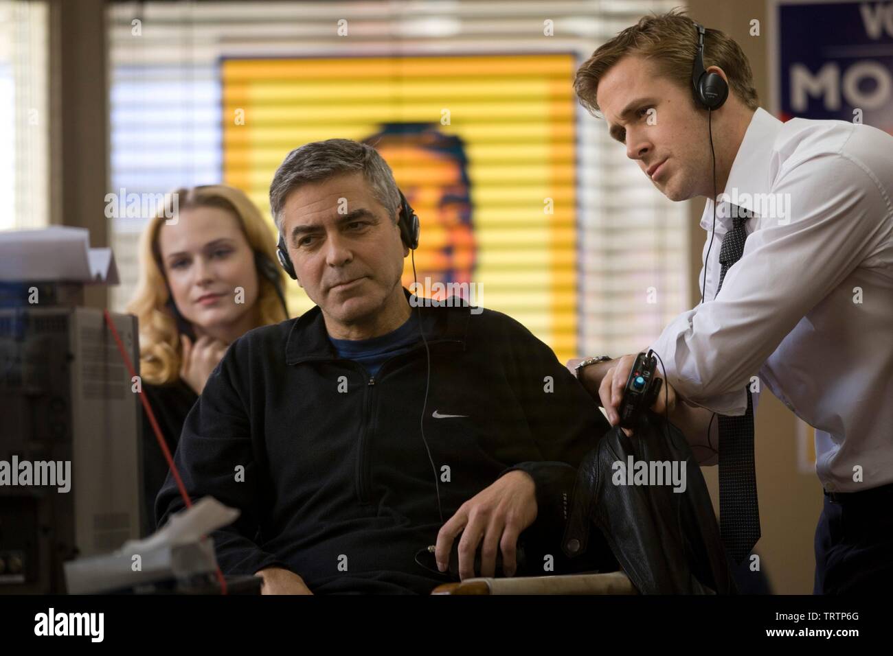 GEORGE CLOONEY , EVAN RACHEL WOOD and RYAN GOSLING in THE IDES OF MARCH (2011). Copyright: Editorial use only. No merchandising or book covers. This is a publicly distributed handout. Access rights only, no license of copyright provided. Only to be reproduced in conjunction with promotion of this film. Credit: CROSS CREEK PICTURES / Album Stock Photo