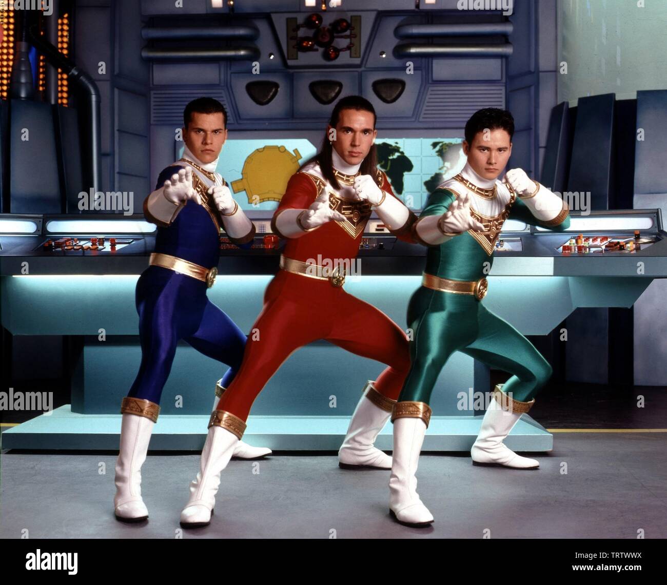 STEVE CARDENAS , JASON DAVID FRANK and JOHNNY YONG in POWER RANGERS ZEO-TV (1996). Copyright: Editorial use only. No merchandising or book covers. This is a publicly distributed handout. Access rights only, no license of copyright provided. Only to be reproduced in conjunction with promotion of this film. Stock Photo