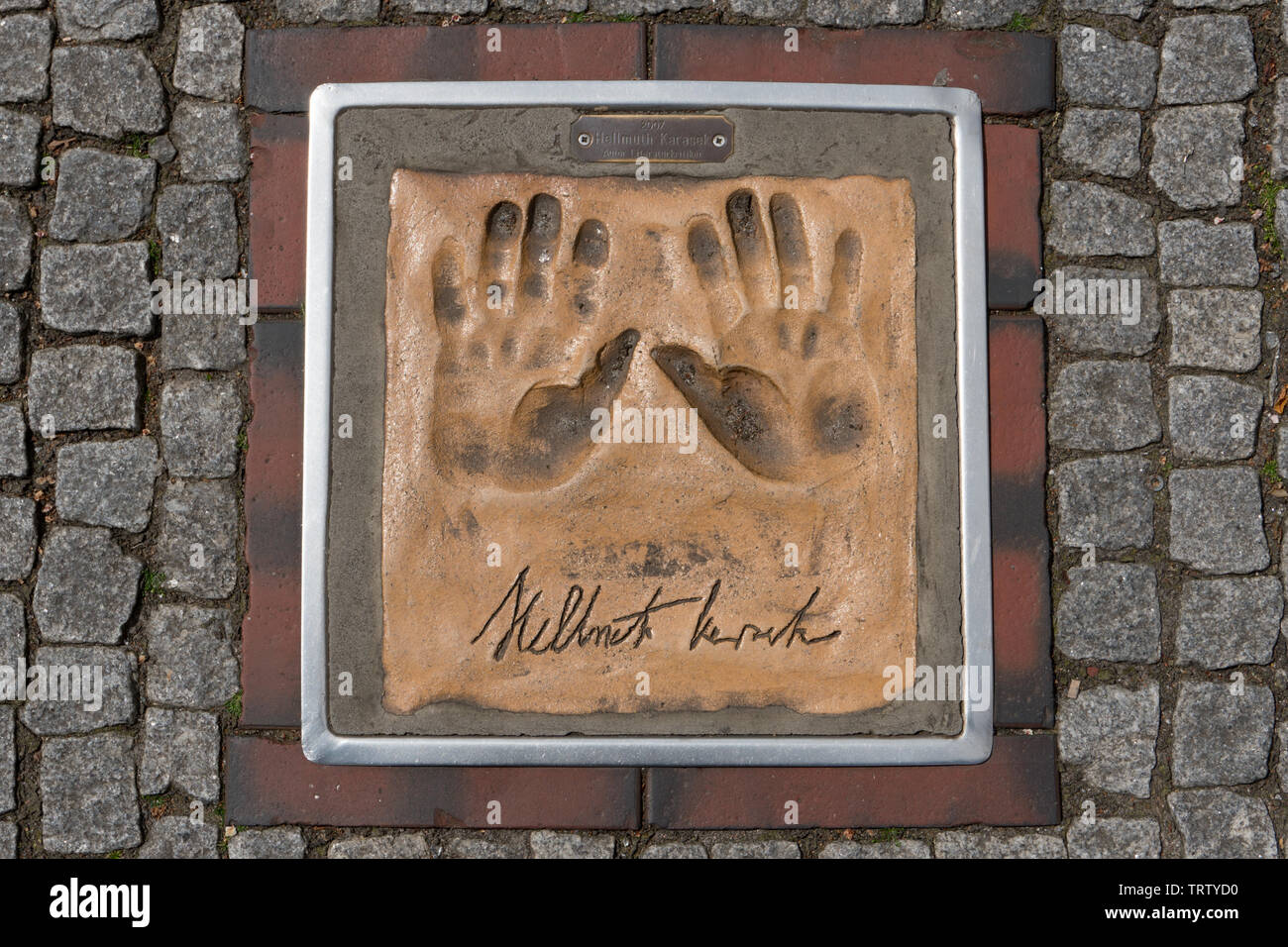 Hand imprints in street of well known people, Hands of Fame. Wittmund