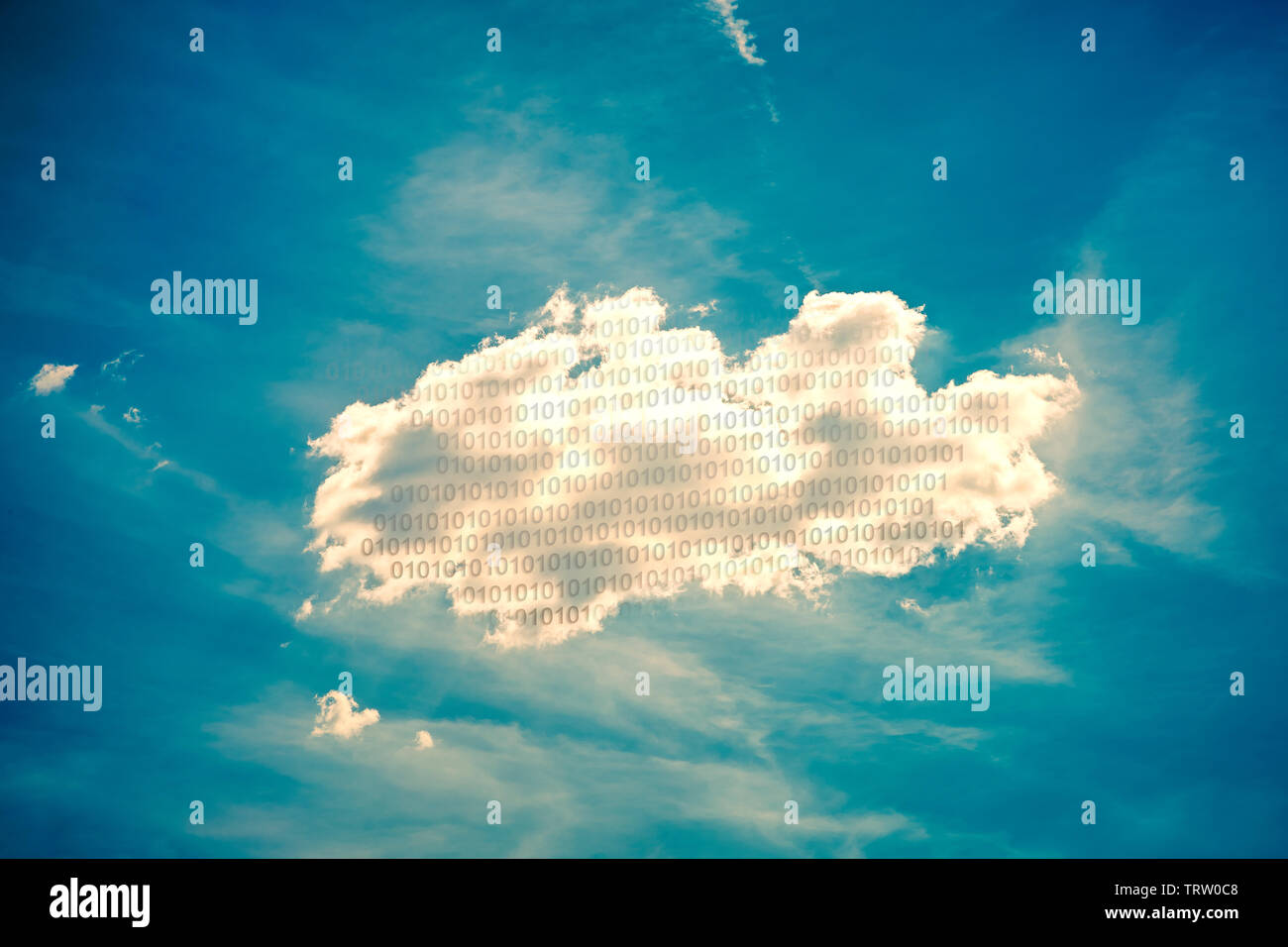 white cloud on clouded blue sky to store big data information Stock Photo