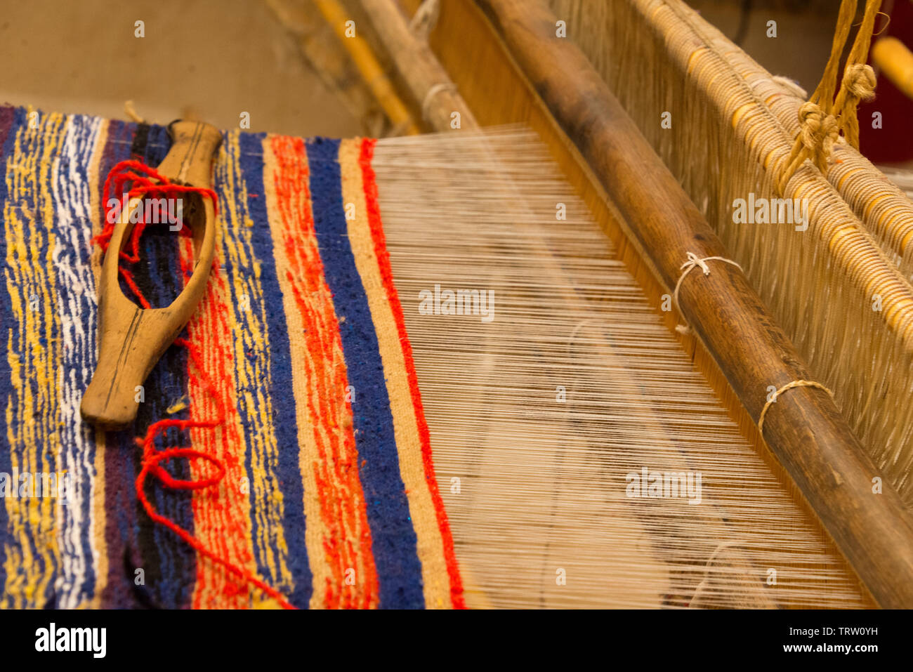 traditional carpet loom in morocco Stock Photo Alamy
