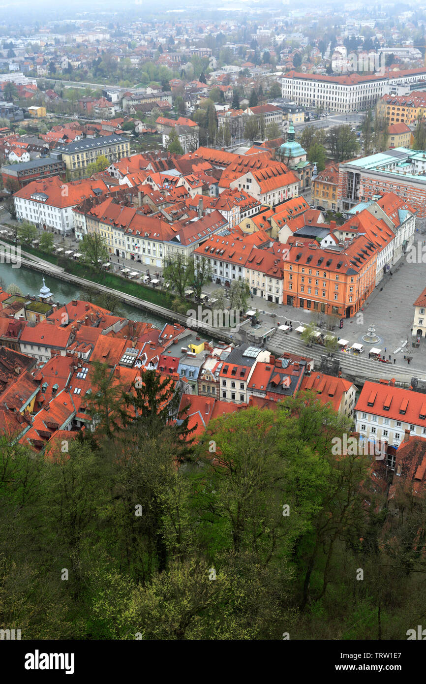 Aerial view ljubljanas castle hi-res stock photography and images - Alamy