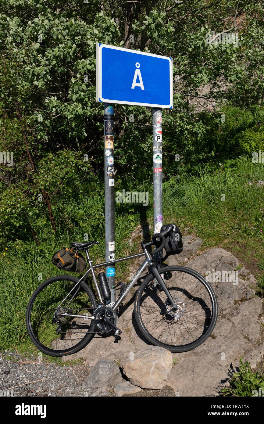 Bike portrait on Norwegian road trip, summer 2019 Stock Photo