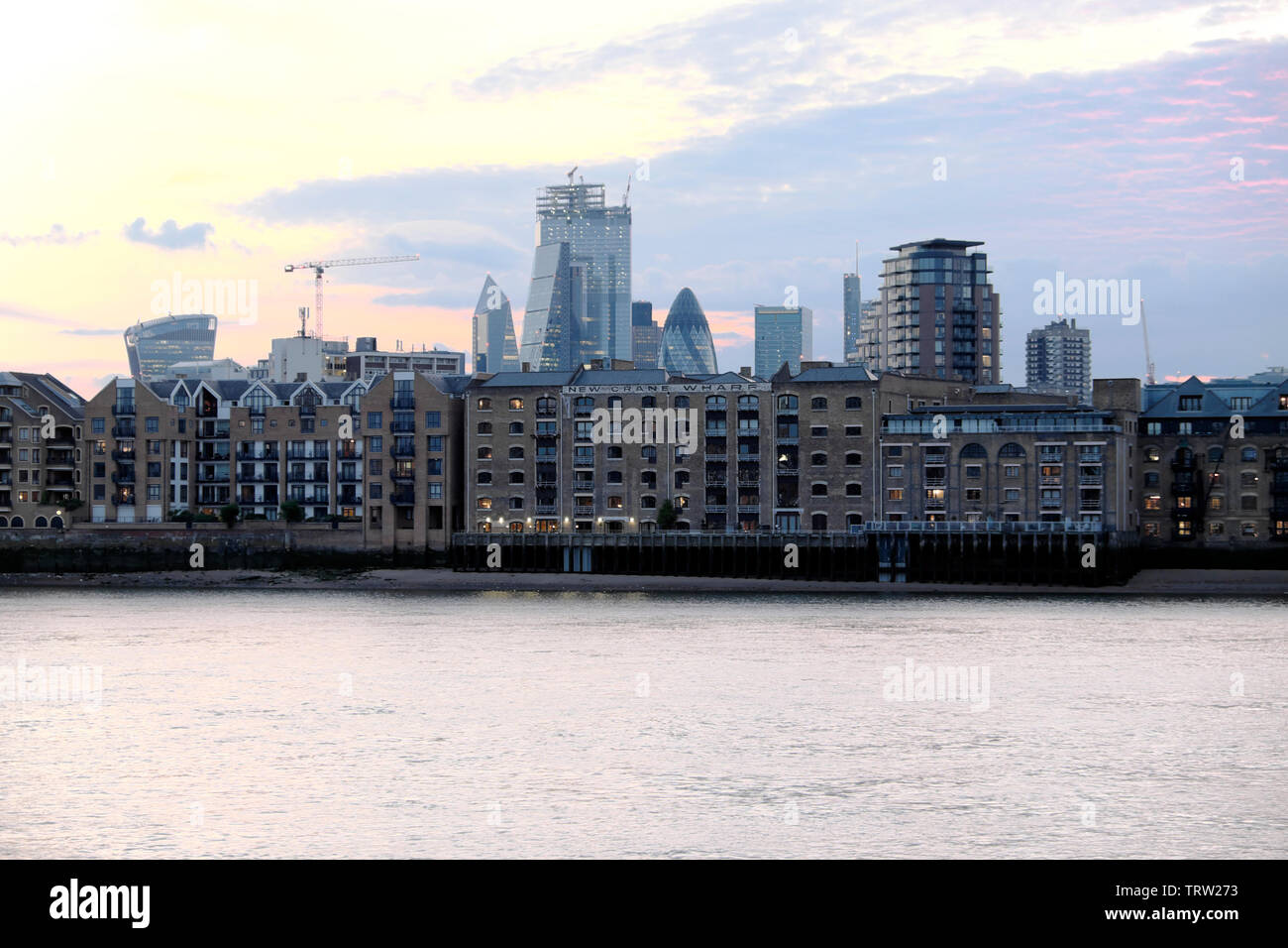 Thames homes apartments London living Wapping flats on river view from