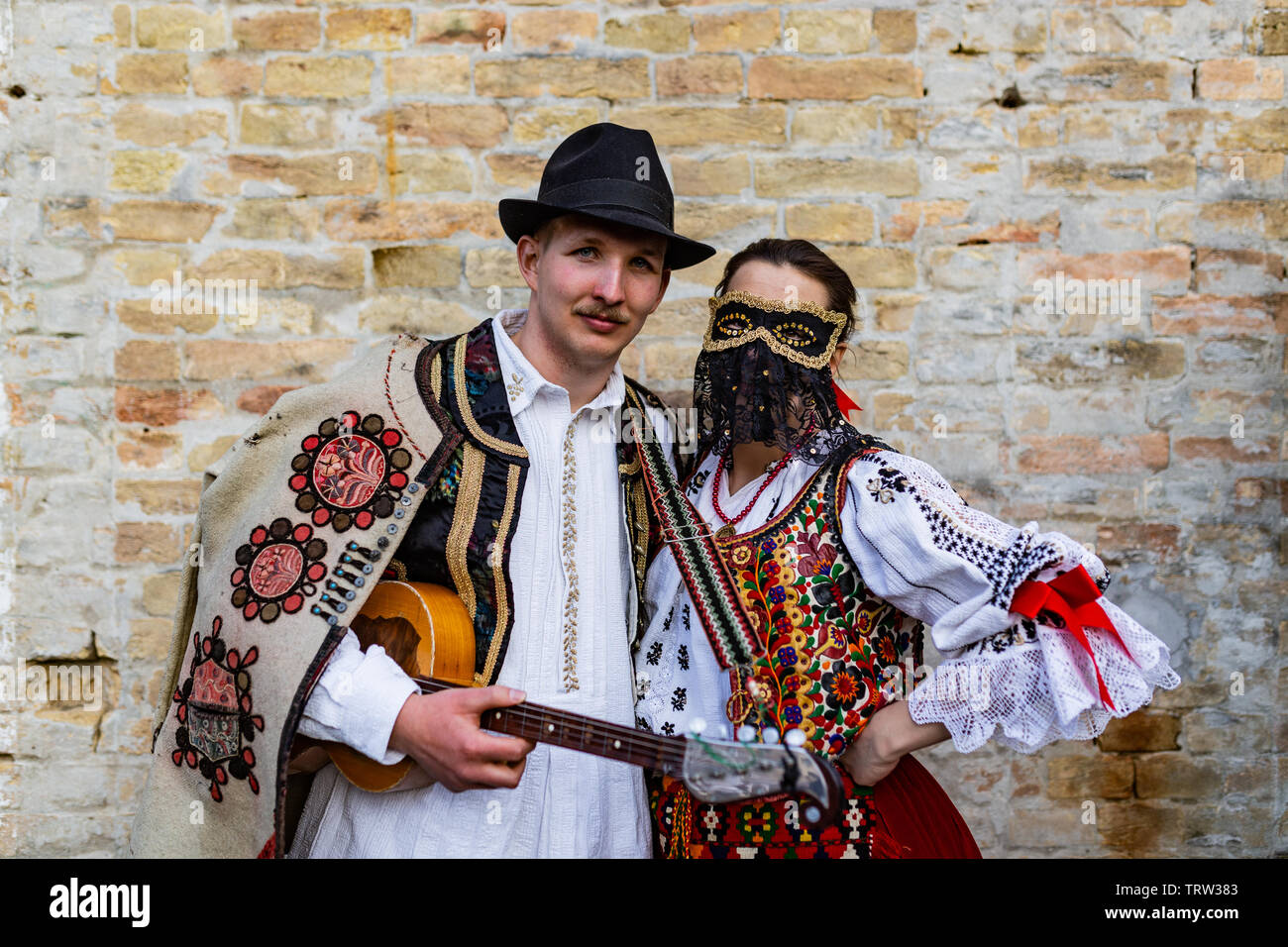 Traditional, UNESCO-protected "Buso" heritage of Mohacs, Hungary Stock Photo