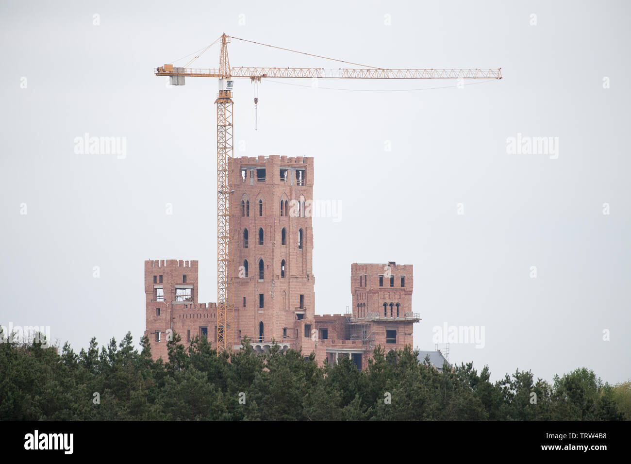 Construction site of multifunctional building castle in Stobnica, Poland. May 2nd 2019 © Wojciech Strozyk / Alamy Stock Photo Stock Photo