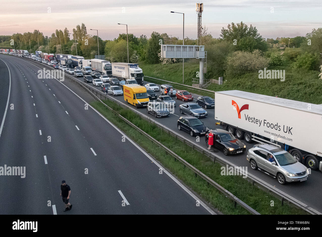 Traffic Jam On M6 Stock Photo