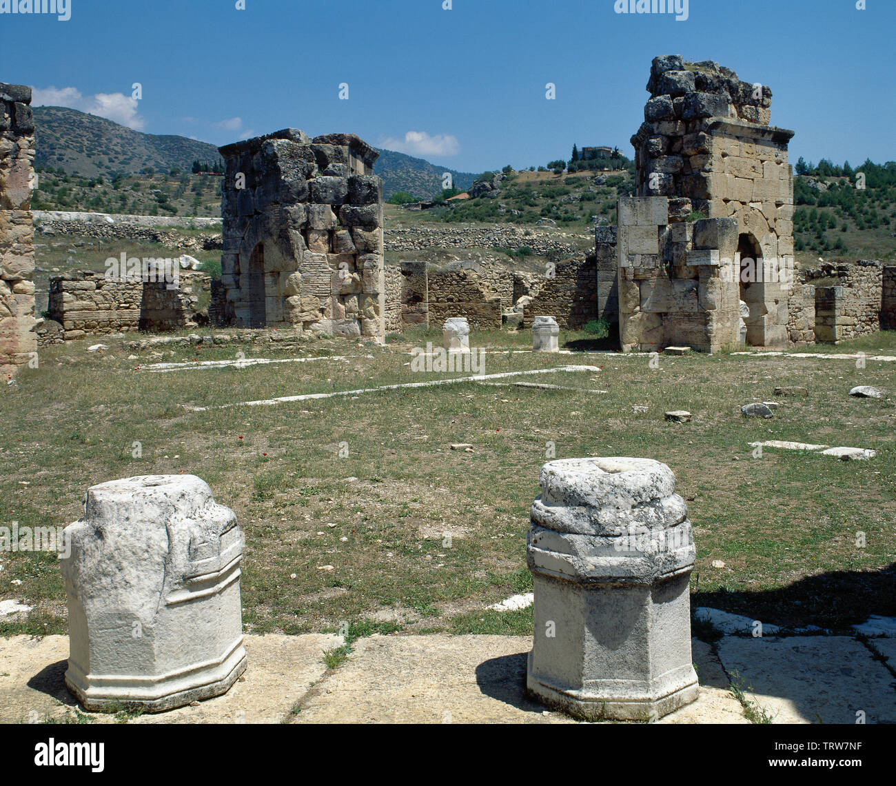 Turkey. Hierapolis. Martyrium. Tomb of Philip. Sanctuary built in 5th  century to receive the pilgrims who gathered at the place where the apostle  St. Philip was martyred in 80 AD. Ruins Stock