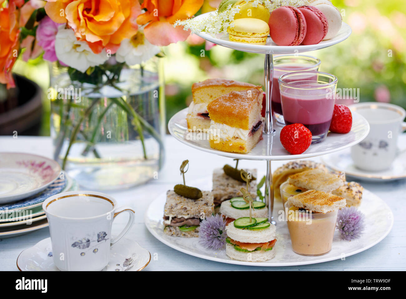 Afternoon tea in the garden Stock Photo