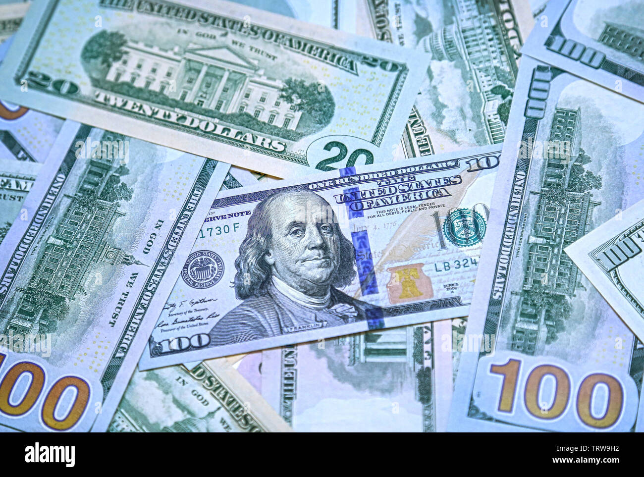 Money background with American Dollars Stock Photo - Alamy