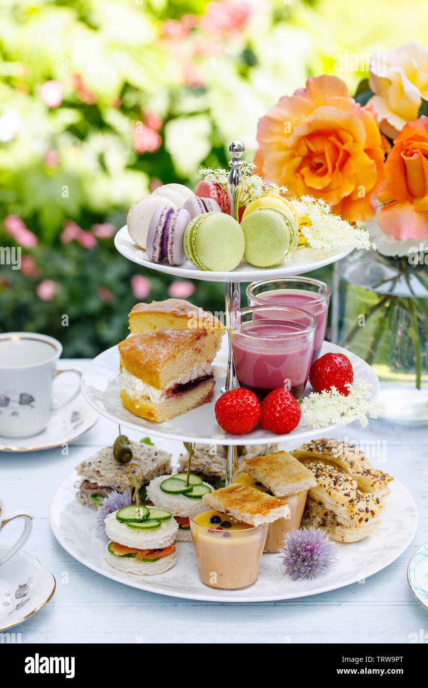 Afternoon tea in the garden Stock Photo